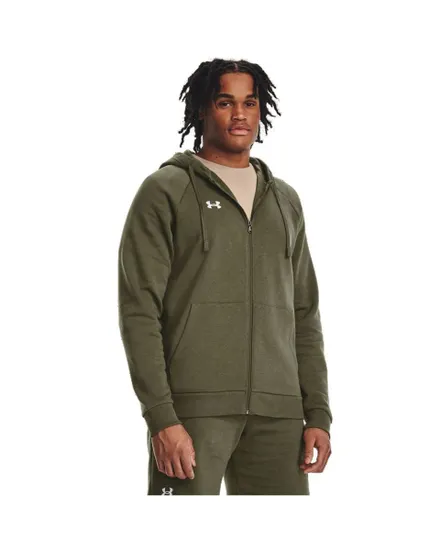 Sweat zip à capuche Homme UA RIVAL FLEECE FZ HOODIE Vert