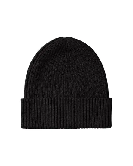 Bonnet Homme PATCH CHUNKY RIB COTTON BEANIE Noir