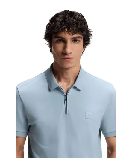 Polo Homme PASSERZIP Bleu Clair