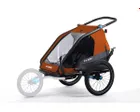 Remorque pour enfant 2 places DOUBLE CMPT X ACTIONTEAM Orange/Gris
