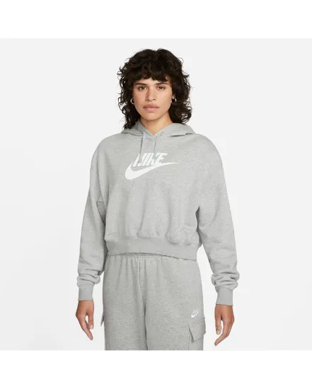 Sweatshirt à capuche manches longues Femme W NSW CLUB FLC GX CROP HDY Gris