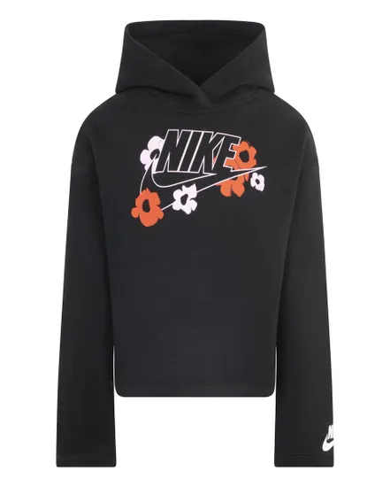 Sweat à capuche Fille FLORAL GRAPHIC HOODIE Noir