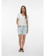 T-shirt Femme VMJACKIE S/L V-NECK TOP JRS BTQ Blanc
