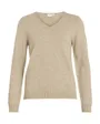 Pull col V Femme VIRIL V-NECK L/S KNIT TOP NOOS Beige