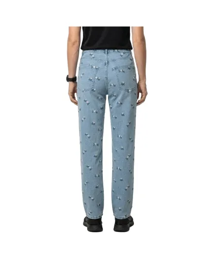 Jean Femme Pcflora Hw Straight Emb Jeans Noos