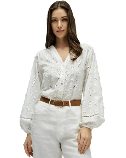 Blouse Femme Texturée Avec Dentelle