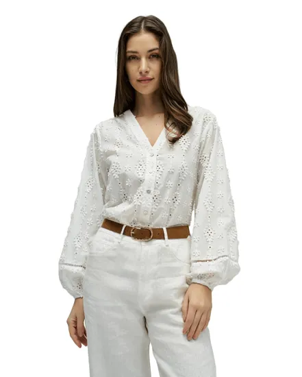 Blouse Femme Texturée Avec Dentelle