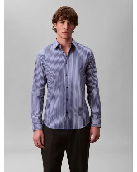 Chemise Homme LS STRIPE SUPIMA STR Bleu Amiral