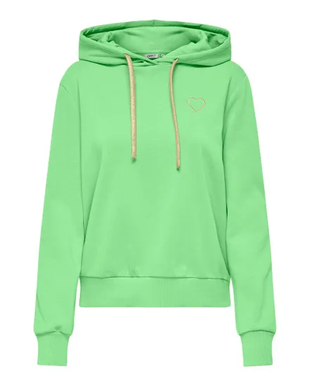 Sweat à capuche manches longues Femme ONLNOLI L/S HEART HOOD SWT NOOS Vert
