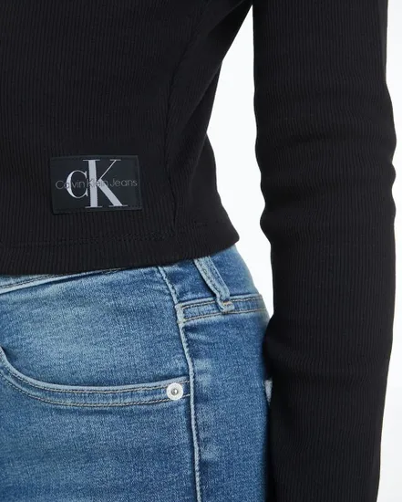 Cardigan Femme WOVEN LABEL RIB LS C Noir