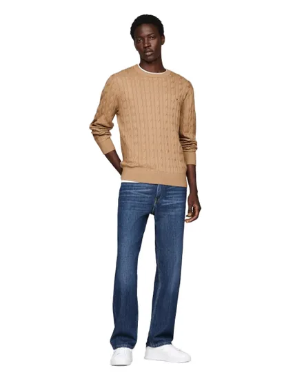 Pull Homme Classic Cotton Cable Crew Neck