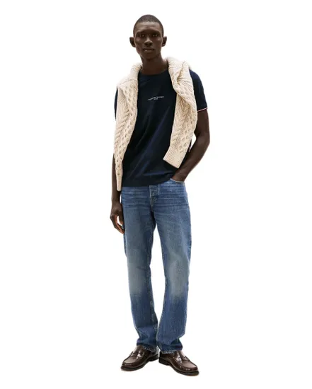 T-shirt col rond Homme TOMMY LOGO TIPPED TEE Bleu Marine