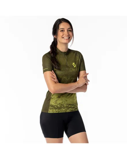 Maillot manches courtes Femme ENDURANCE 30 Vert/Jaune