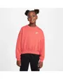Sweat Fille G NSW CLUB FLC BXY CRW LBR Rose