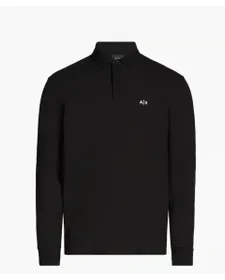 Polo manches longues Homme Noir