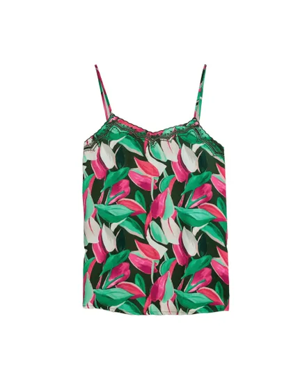 Top Femme Bretelles Ajustables Broderie Floral