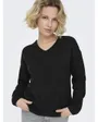 Pull Femme ONLCAMILLA V-NECK L/S PULLOVER KNT NOOS Noir