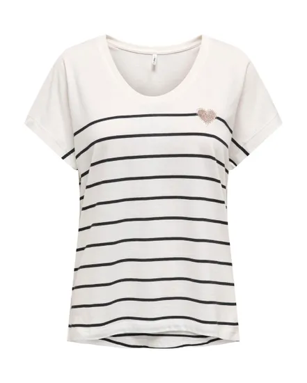 T-shirt manches courtes Femme ONLEMILY LIFE S/S HEART TOP CS JRS