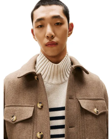 Veste boutonnée Homme WOOL 4PKT JACKET Taupe