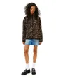 Sweat zippé Femme ZIP THROUGH BADGE TEDDY Léopard