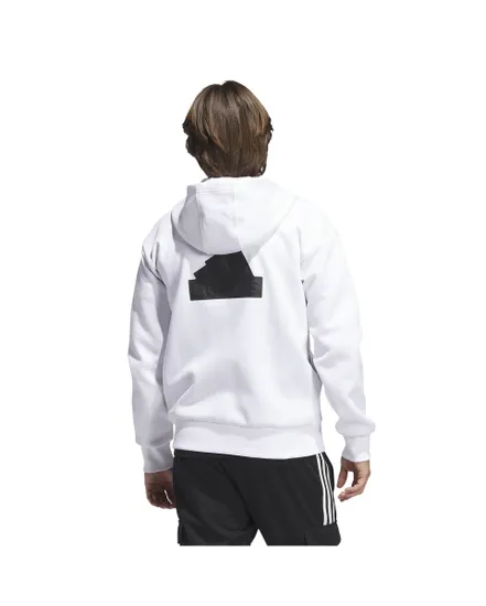 Sweat zip à capuche manches longues Unisexe M FI BOS FZ Blanc