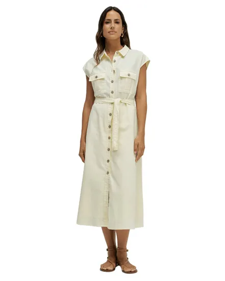 Robe Chemise Femme Sans Manches Boutons Naturels