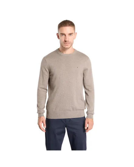 Pull col rond Homme PIMA ORG CTN CASHMERE CREW NECK Taupe Chiné