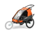 Remorque pour enfant 2 places DOUBLE CMPT X ACTIONTEAM Orange/Gris