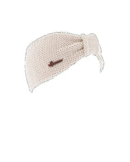 BANDEAU FEMME UNI AVEC FIL LUREX BRILLANT ET NOEUD BEIGE
