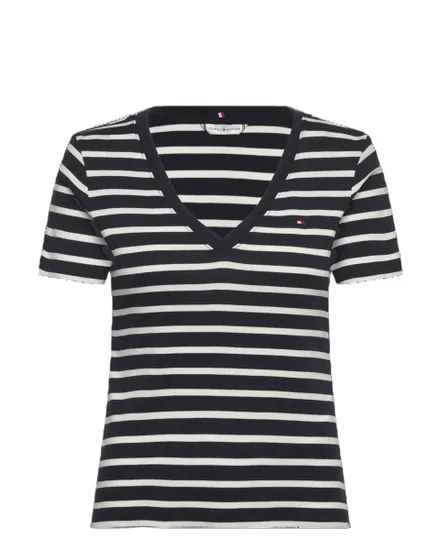T-shirt col V Femme SLIM CODY V-NK SS Bleu Marine