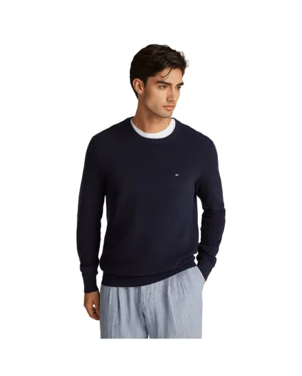 Pull col rond Homme ESSENTIAL STRUCTURE CREW NECK Bleu Marine