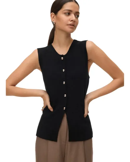 Gilet Femme Vmsaba Sl O Neck Bouton
