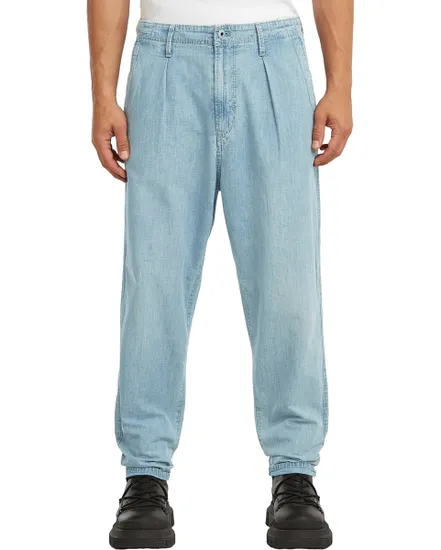 Pantalon Homme Pleated Chino Denim Relaxed Tapered