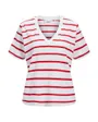 T-shirt manches courtes Femme JXANNIE REG VNECK STRIPE SS TEE JRS SN Blanc