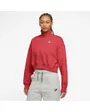 Haut col zip Femme W NSW PHNX FLC QZ CROP Rouge