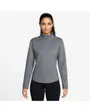 Haut col zip Femme W NK ONE TF STD LS HALF ZIP Gris