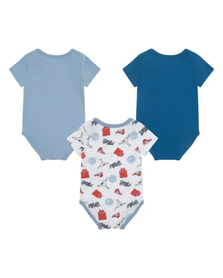 Ensemble 3 bodies Fille JUMPMAN FLIGHT PATCH AOP SET Bleu