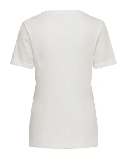 T-shirt manches courtes Femme ONLKITA LIFE S/S TOP NOOS Blanc