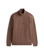 Pull col zippé Homme REG BADGE QZ EXT Marron