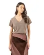 Top col V Femme VMHOXANNE S/S V-NECK TOP JRS BTQ Or