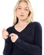 Pull col V Femme SOFT WOOL V-NK SWEAT Bleu Marine