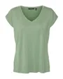 T-shirt manches courtes Femme VMFILLI SS V-NECK TEE GA NOOS Vert