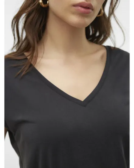 T-shirt Femme VMFILLI SS V-NECK TEE NOOS Noir