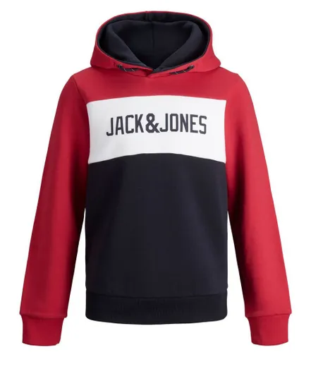 sweatshirt enfant JJELOGO BLOCKING SWEAT HOOD NOOS JR Rouge