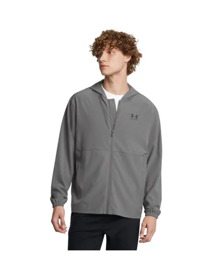 Veste zippée Homme UA VIBE WOVEN WINDBREAKER Gris