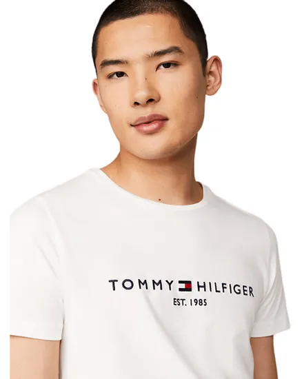 T-shirt col rond Homme CORE TOMMY LOGO TEE Blanc