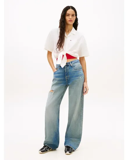 Chemise Femme TJW TIE FRONT LINEN SHIRT Blanc