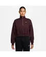 Pull zip Femme W NSW PHNX FLC QZ CROP Bordeaux