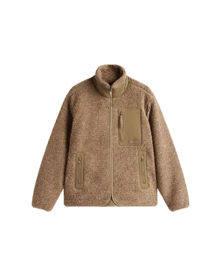 Veste polaire Homme TEDDY FLEECE ZIP THROUGH Taupe