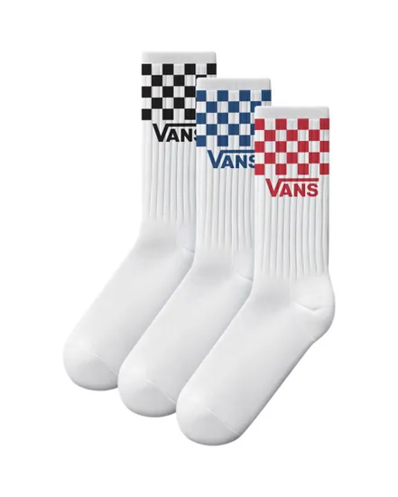 Lot de 3 paires de chaussettes Homme CLASSIC CHECK CREW Blanc